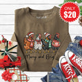 Merry and Bright Sweatshirt - Heather Olive - 20 product image 1