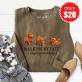 Walking By Faith Sweatshirt - Heather Olive - 20 product image 1