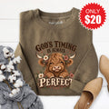 God's Timing Sweatshirt - Heather Olive - 20 product image 1