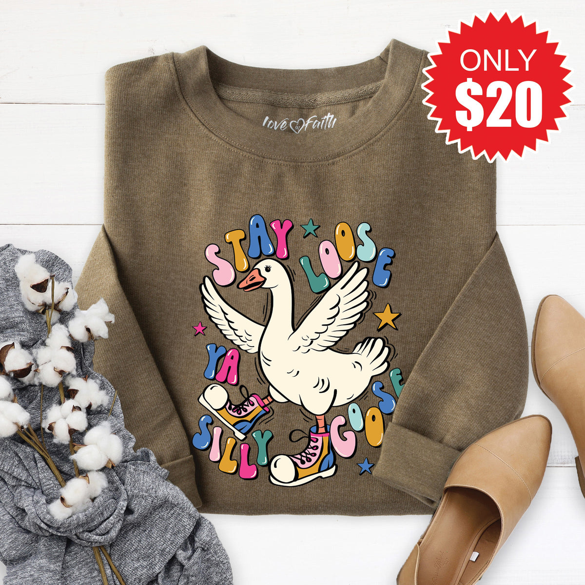 Stay Loose Sweatshirt - Heather Olive - 20 product image 1