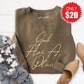 God Has A Plan Sweatshirt - Heather Olive - 20 product image 1