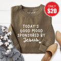 Today's Good Mood Sweatshirt - Heather Olive - 20 product image 1