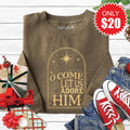Let Us Adore Him Sweatshirt - Heather Olive - 20 product image 1