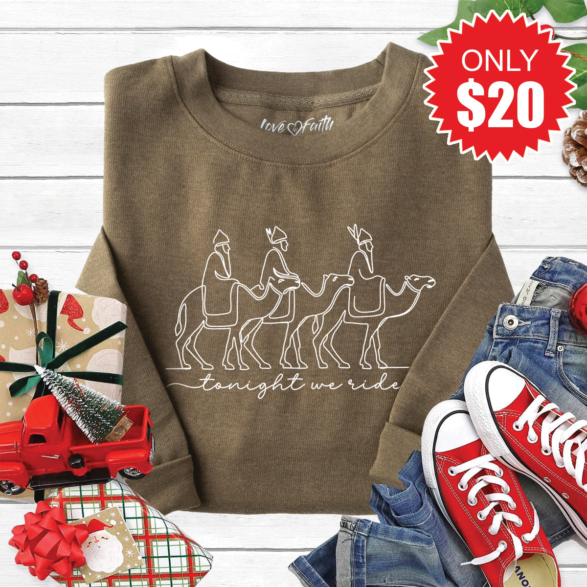 Tonight We Ride Sweatshirt - Heather Olive - 20 product image 1