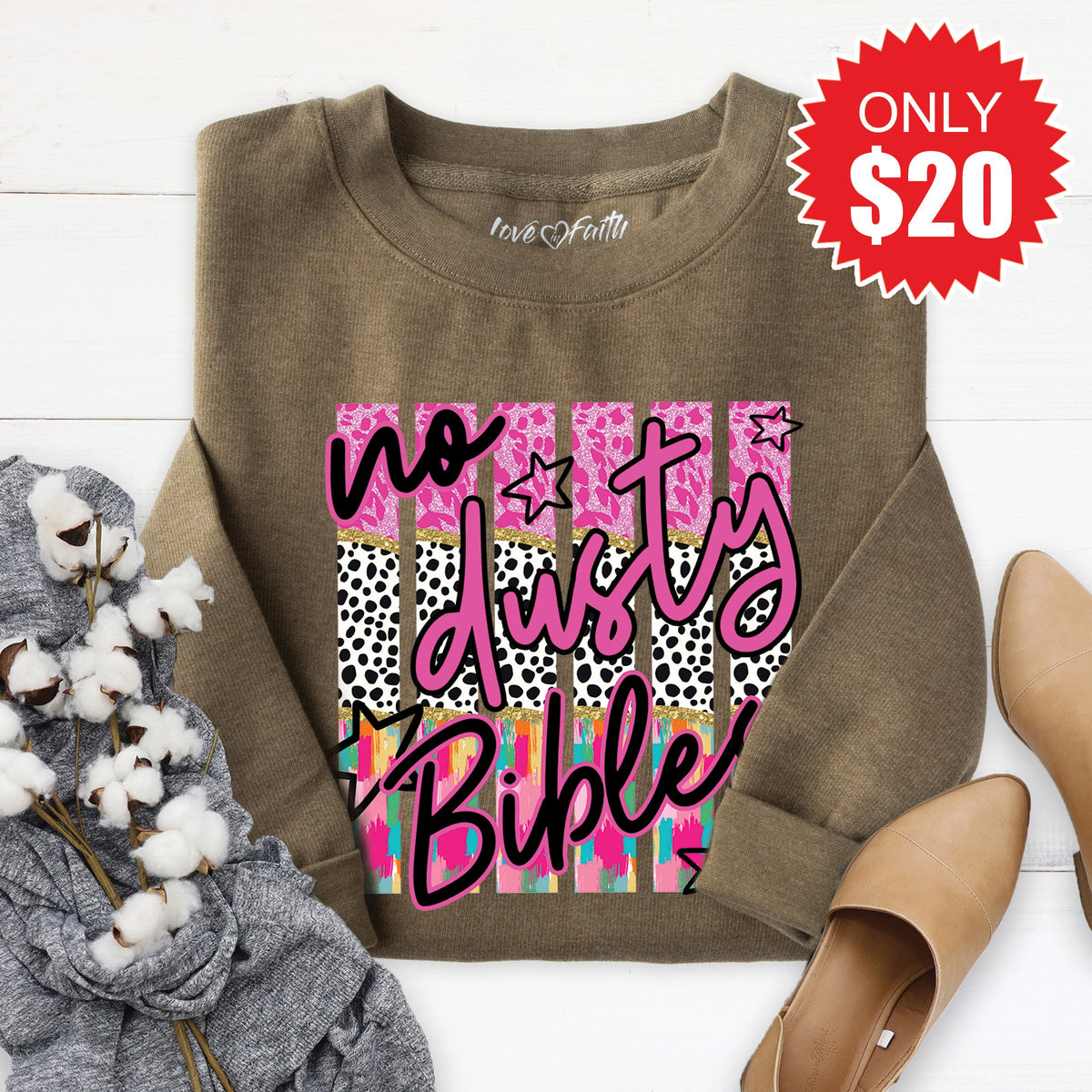 No Dusty Bibles Sweatshirt - Heather Olive - 20 product image 1