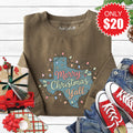 Texas Christmas Sweatshirt - Heather Olive - 20 product image 1
