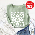 God Keeps His Promises Sweatshirt - Heather Sage - 20 product image 1