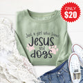Jesus and Dogs Sweatshirt - Heather Sage - 20 product image 1