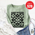 God Keeps His Promises Sweatshirt - Heather Sage - 20 product image 1