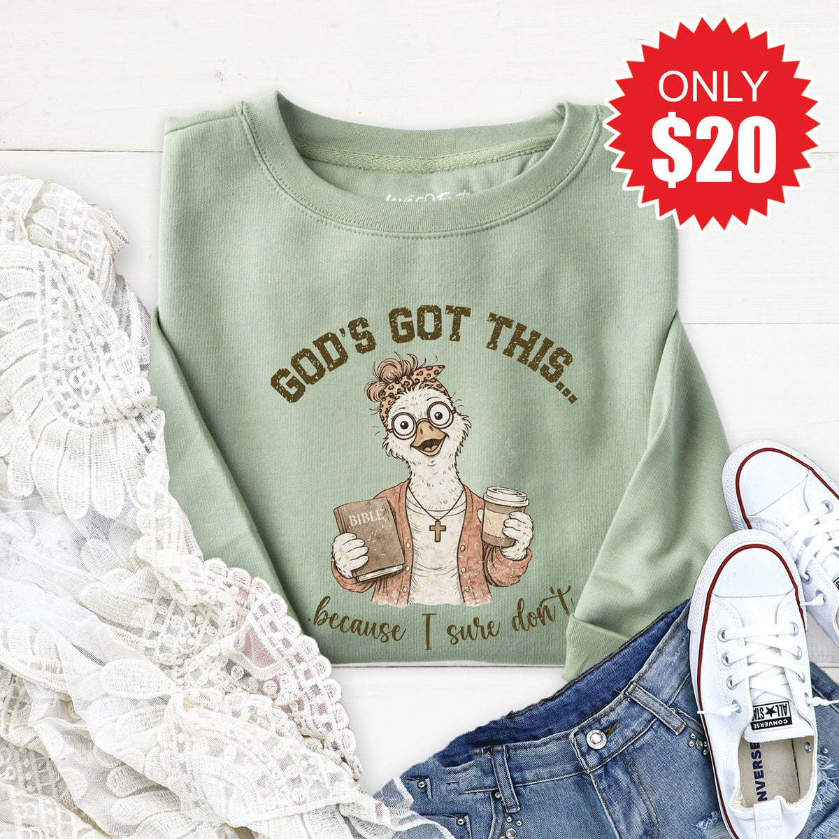 God's Got This Sweatshirt - Heather Sage - 20 product image 1