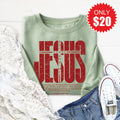 Jesus Loves You and Me Sweatshirt - Heather Sage - 20 product image 1