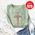 Cross Checkered Sweatshirt - Heather Sage - 20 product image 1