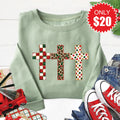 Christmas Crosses Sweatshirt - Heather Sage - 20 product image 1