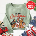 Merry Chickmas Sweatshirt - Heather Sage - 20 product image 1