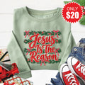 Jesus Is The Reason Sweatshirt - Heather Sage - 20 product image 1