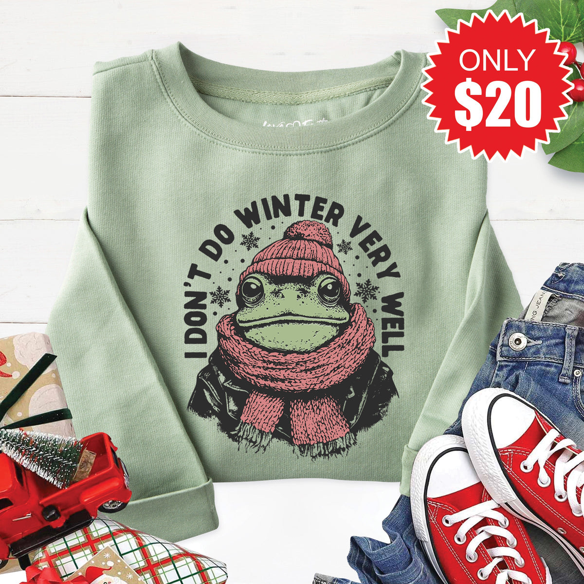 I Don't Do Winter Sweatshirt - Heather Sage - 20 product image 1