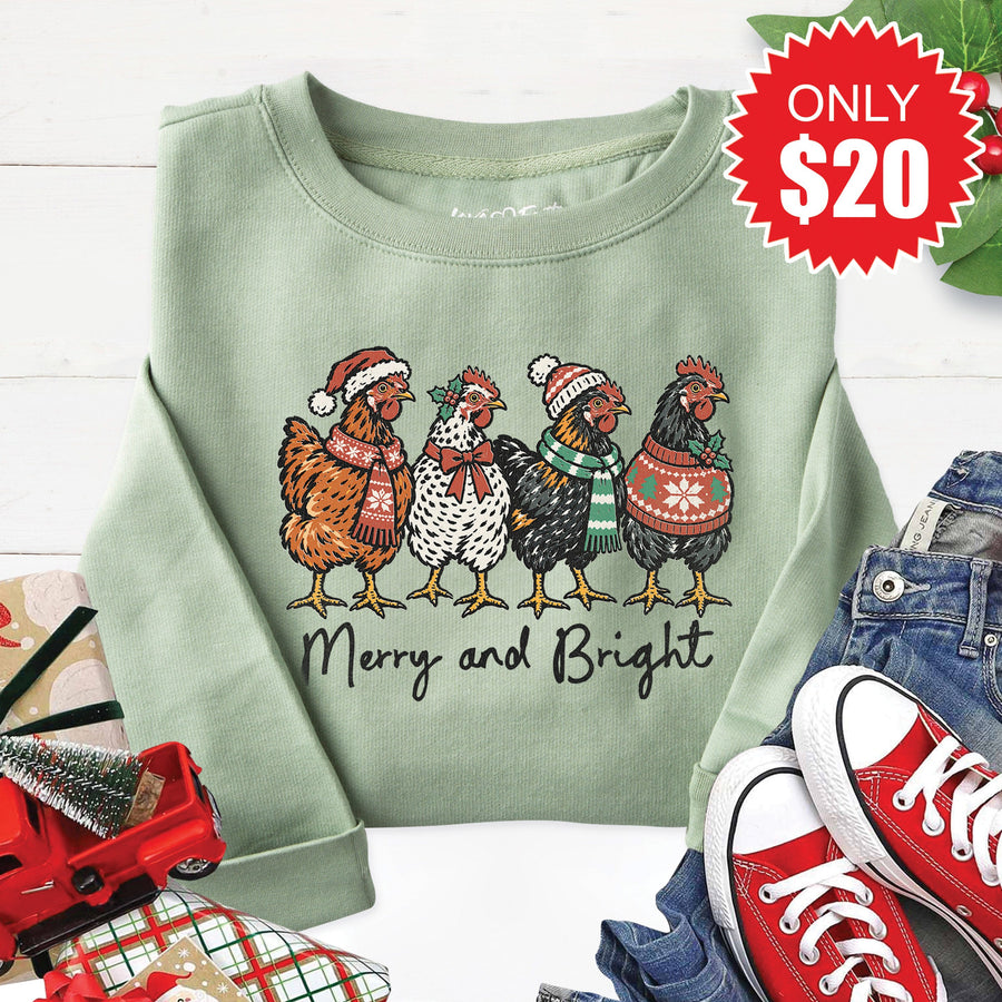 Merry and Bright Sweatshirt - Heather Sage - 20 product image 1