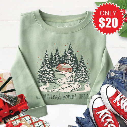All Roads Lead Home Sweatshirt - Heather Sage - 20 product image 1