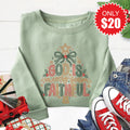God Is Faithful Sweatshirt - Heather Sage - 20 product image 1