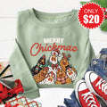Merry Chickmas Sweatshirt - Heather Sage - 20 product image 1