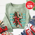 Christmas Cross Sweatshirt - Heather Sage - 20 product image 1