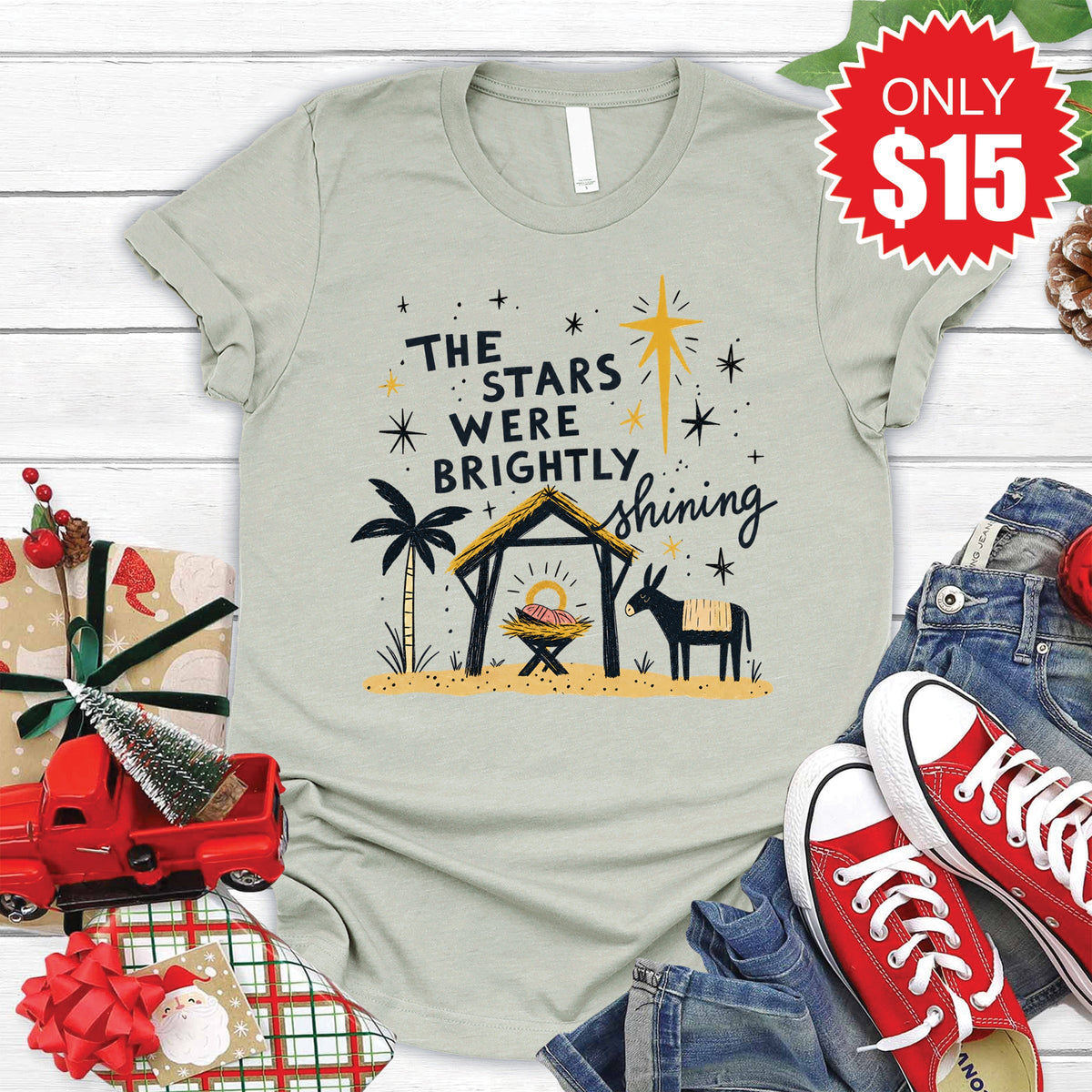 Brightly Shining Tee - Heather Sage - 15 product image 1