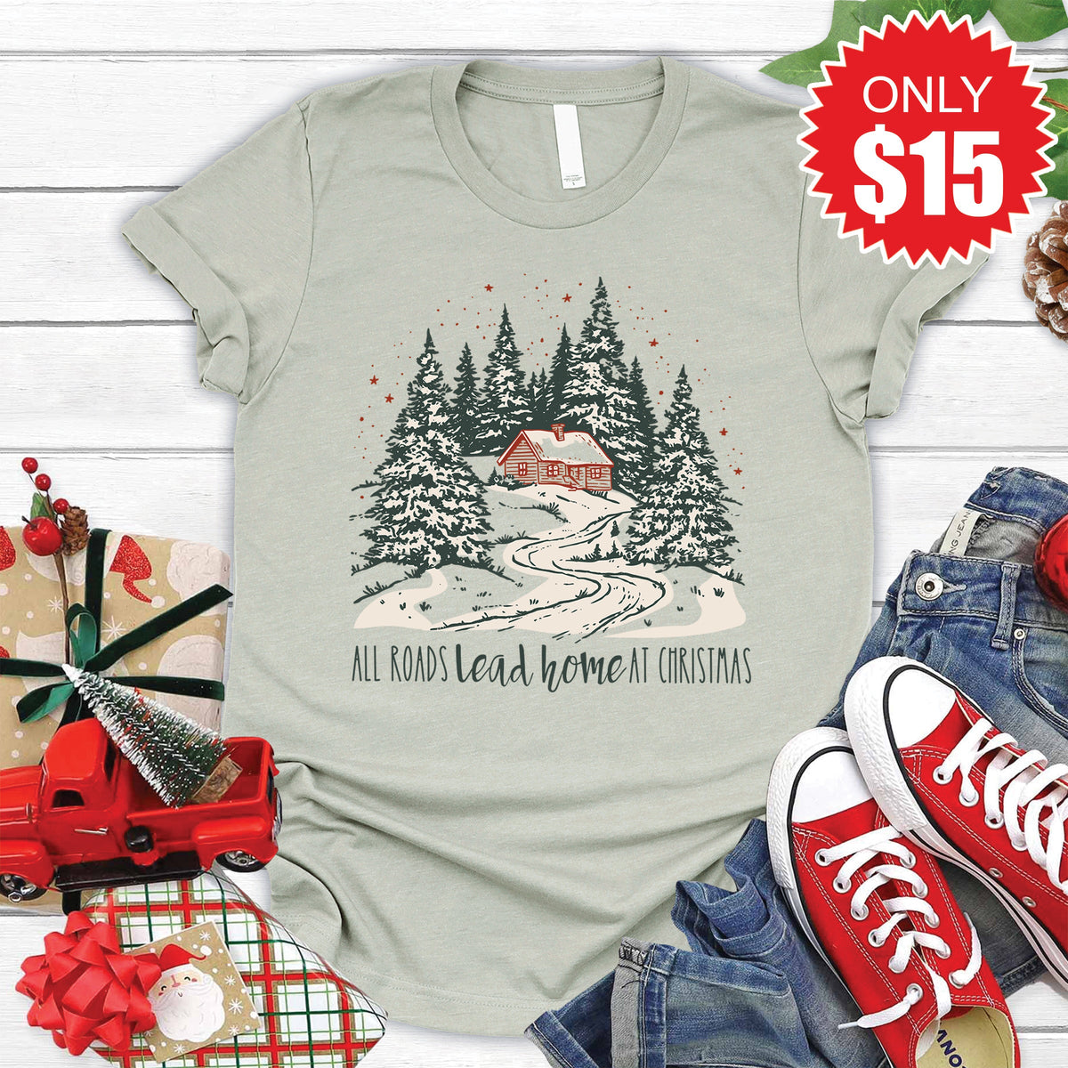 All Roads Lead Home Tee - Heather Sage - 15 product image 1
