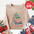 All Booked for Christmas Sweatshirt - Heather Sand - 20 product image 1