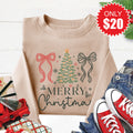 Merry Christmas Sweatshirt - Heather Sand - 20 product image 1