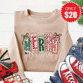 Merry Christmas Sweatshirt - Heather Sand - 20 product image 1
