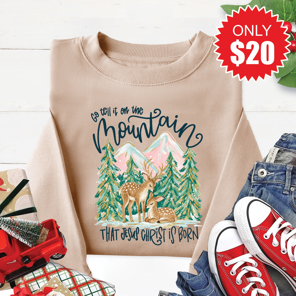 Go Tell It Sweatshirt - Heather Sand - 20 product image 1