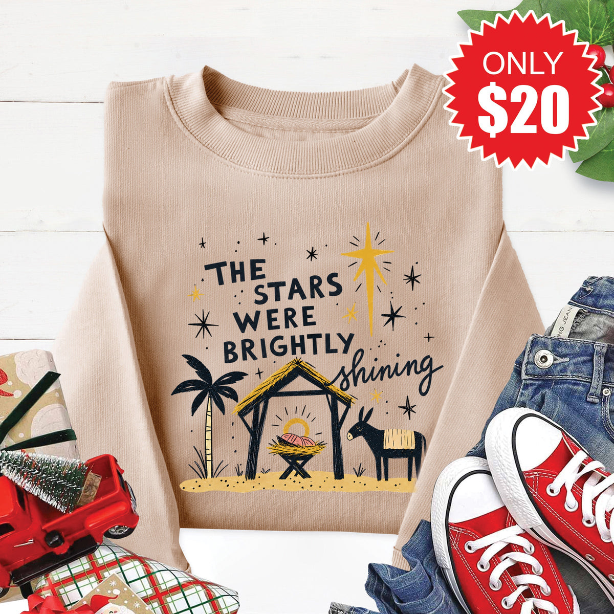 Brightly Shining Sweatshirt - Heather Sand - 20 product image 1