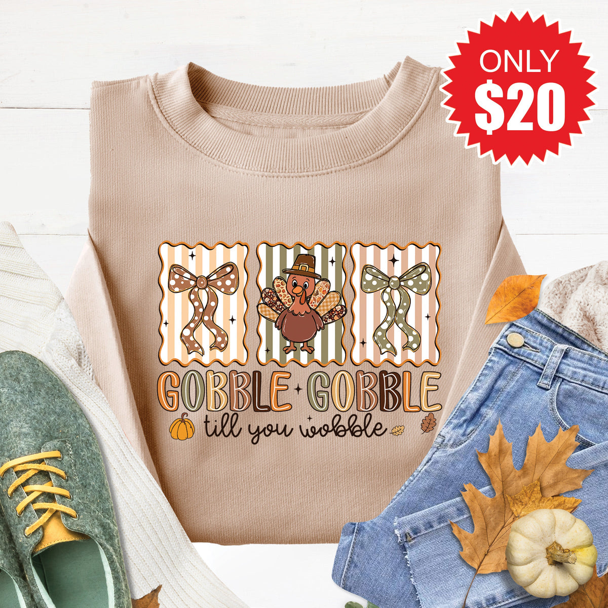 Gobble Sweatshirt - Heather Sand - 20 product image 1