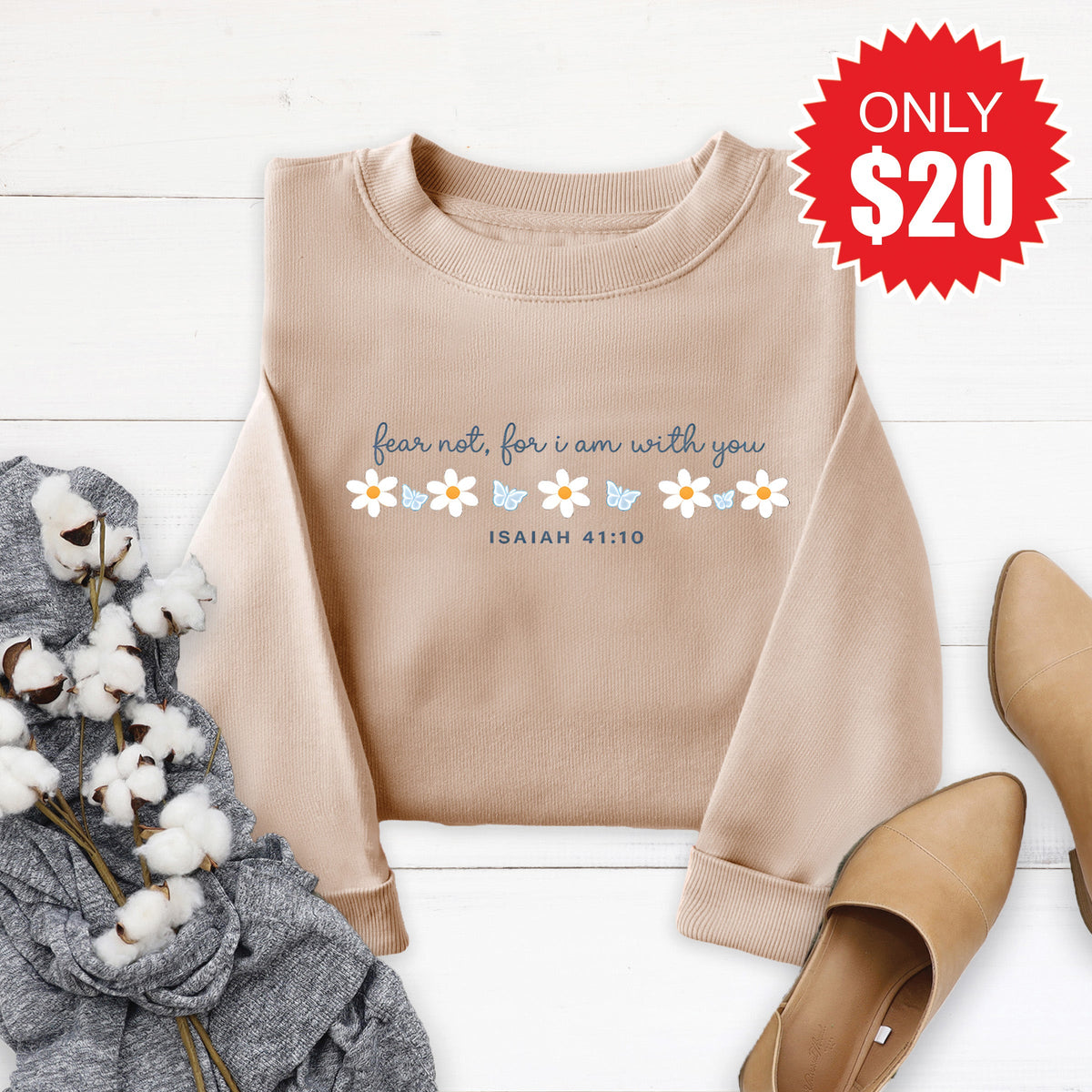 Fear Not Sweatshirt - Heather Sand - 20 product image 1
