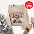 Jesus and Dogs Sweatshirt - Heather Sand - 20 product image 1