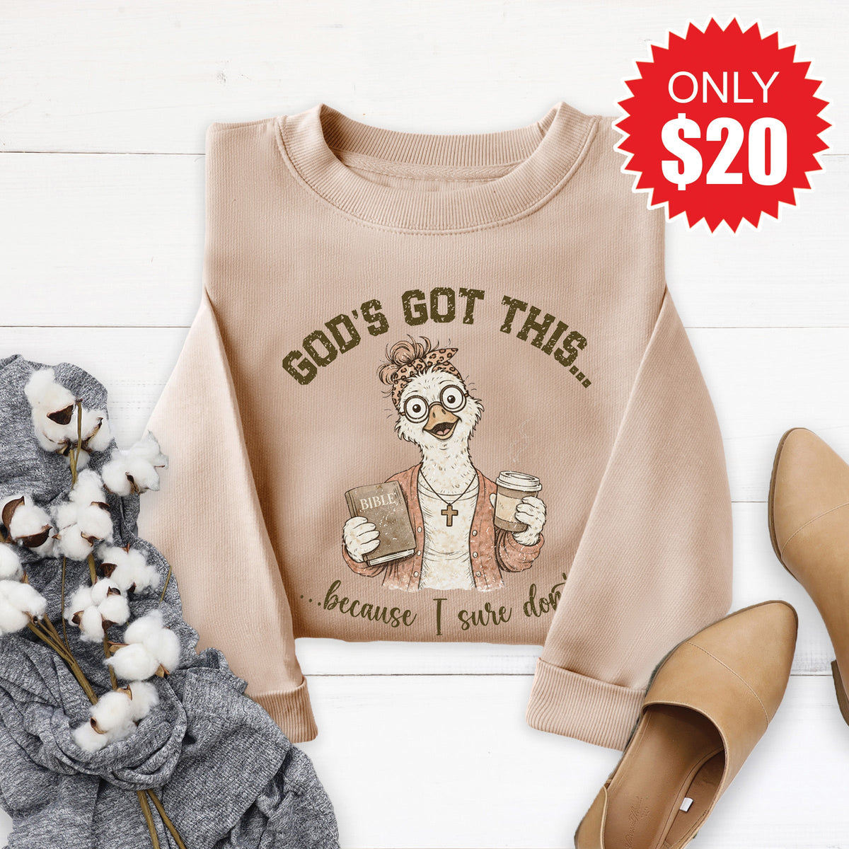 God's Got This Sweatshirt - Heather Sand - 20 product image 1