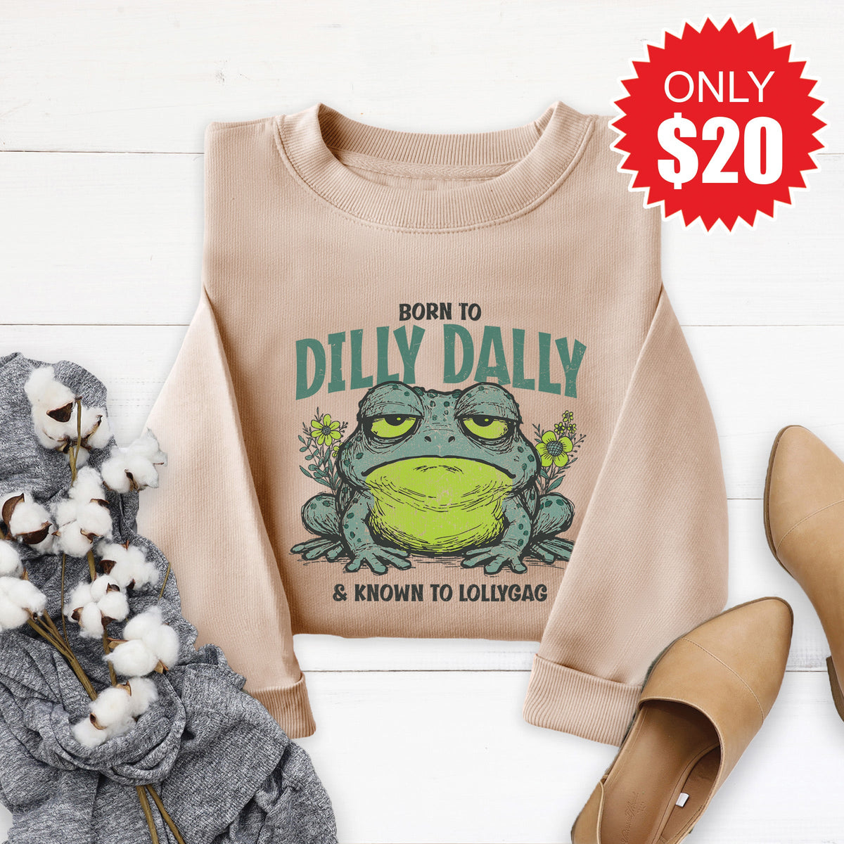 Dilly Dally Sweatshirt - Heather Sand - 20 product image 1