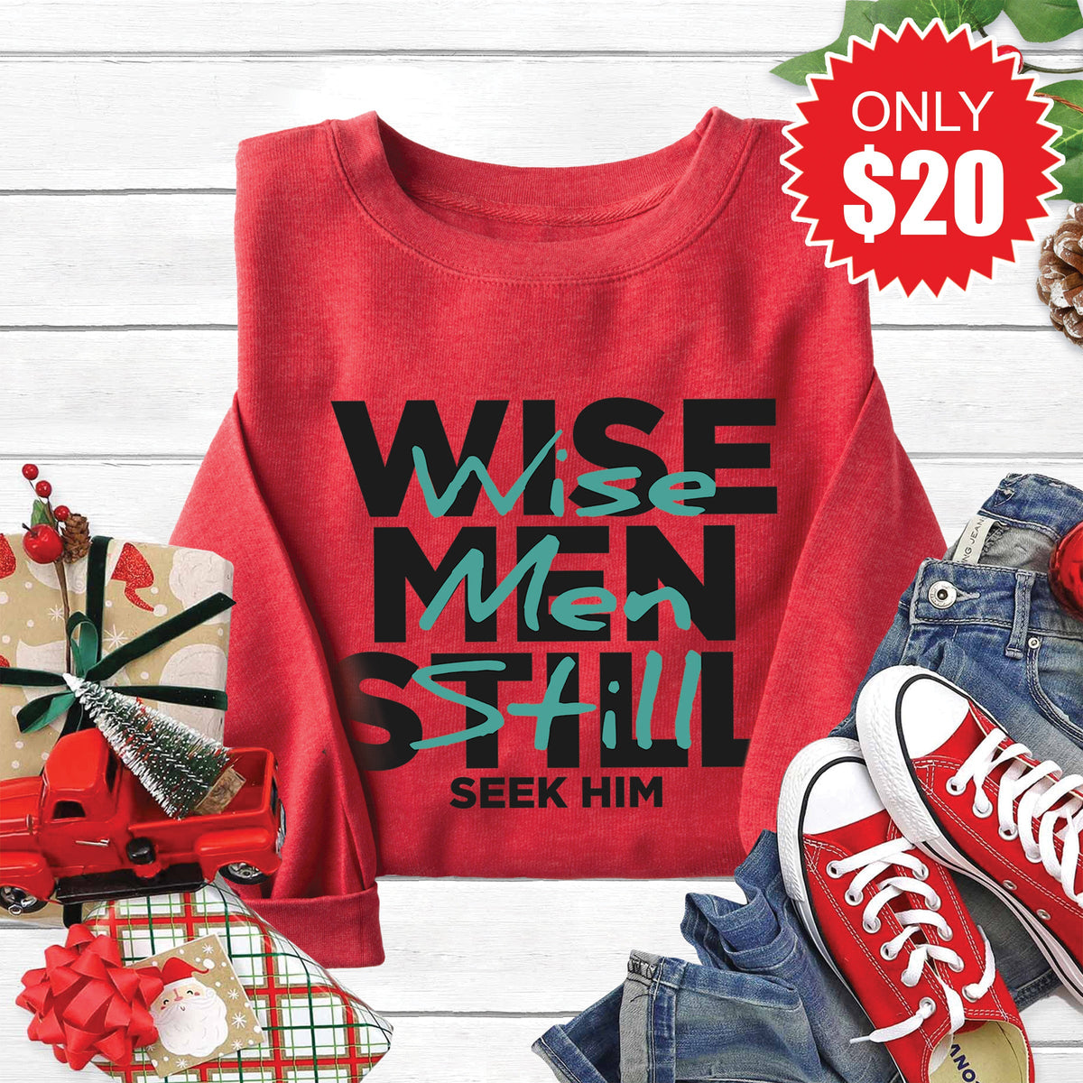 Wise Men Sweatshirt - Heather Scarlet - 20 product image 1