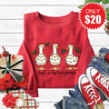 Festive Goose Sweatshirt - Heather Scarlet - 20 product image 1