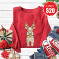 Reindeer Sweatshirt - Heather Scarlet - 20 product image 1