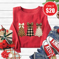 Leopard Christmas Trees Sweatshirt - Heather Scarlet - 20 product image 1