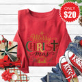 Merry Christ Mas Sweatshirt - Heather Scarlet - 20 product image 1