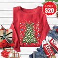 Christmas Tree Sweatshirt - Heather Scarlet - 20 product image 1