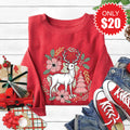 Reindeer Sweatshirt - Heather Scarlet - 20 product image 1