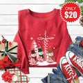 Faith Hope Love Snowmen Sweatshirt - Heather Scarlet - 20 product image 1