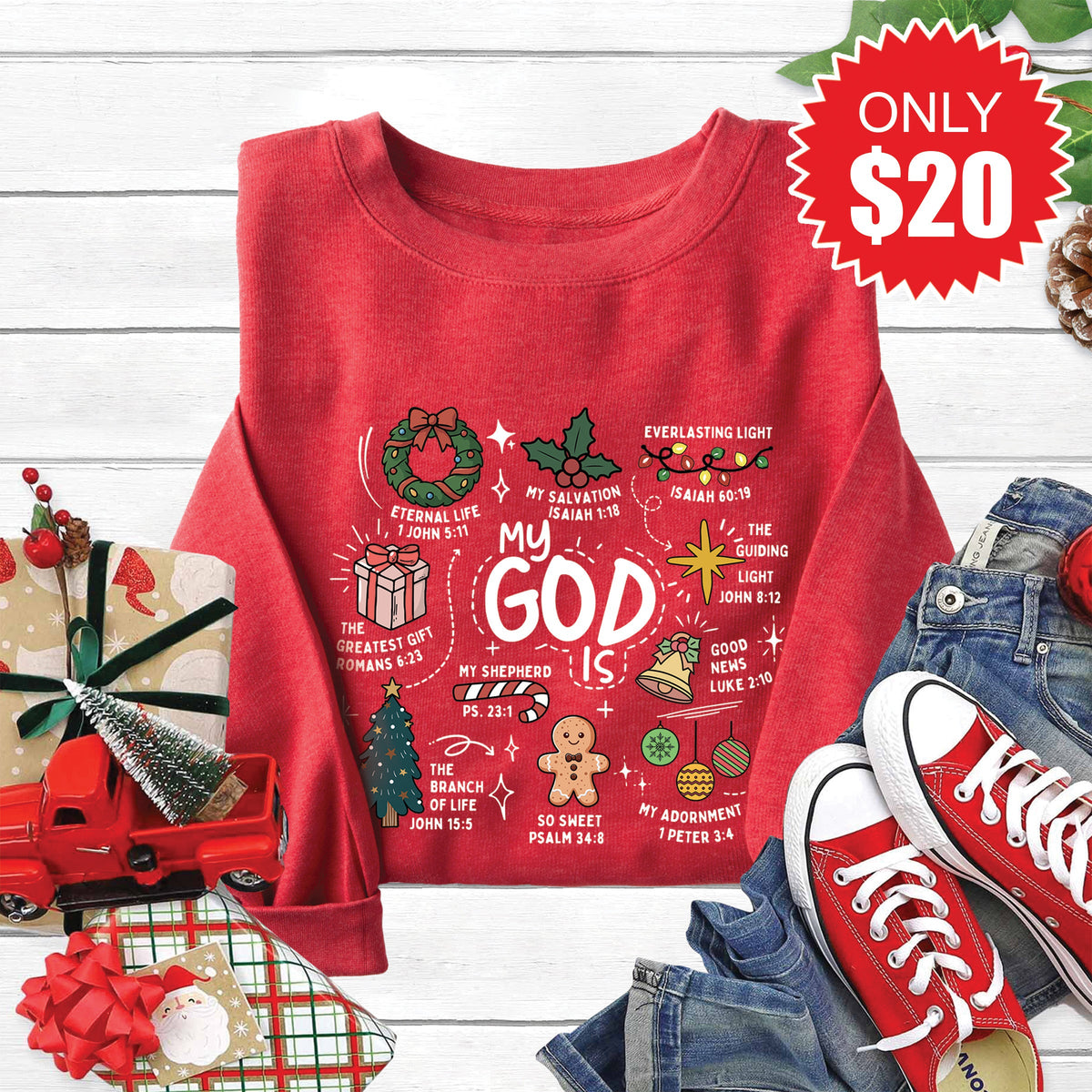 My God Is Sweatshirt - Heather Scarlet - 20 product image 1