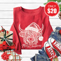 Highland Cow Sweatshirt - Heather Scarlet - 20 product image 1
