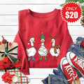 Christmas Ducks Sweatshirt - Heather Scarlet - 20 product image 1