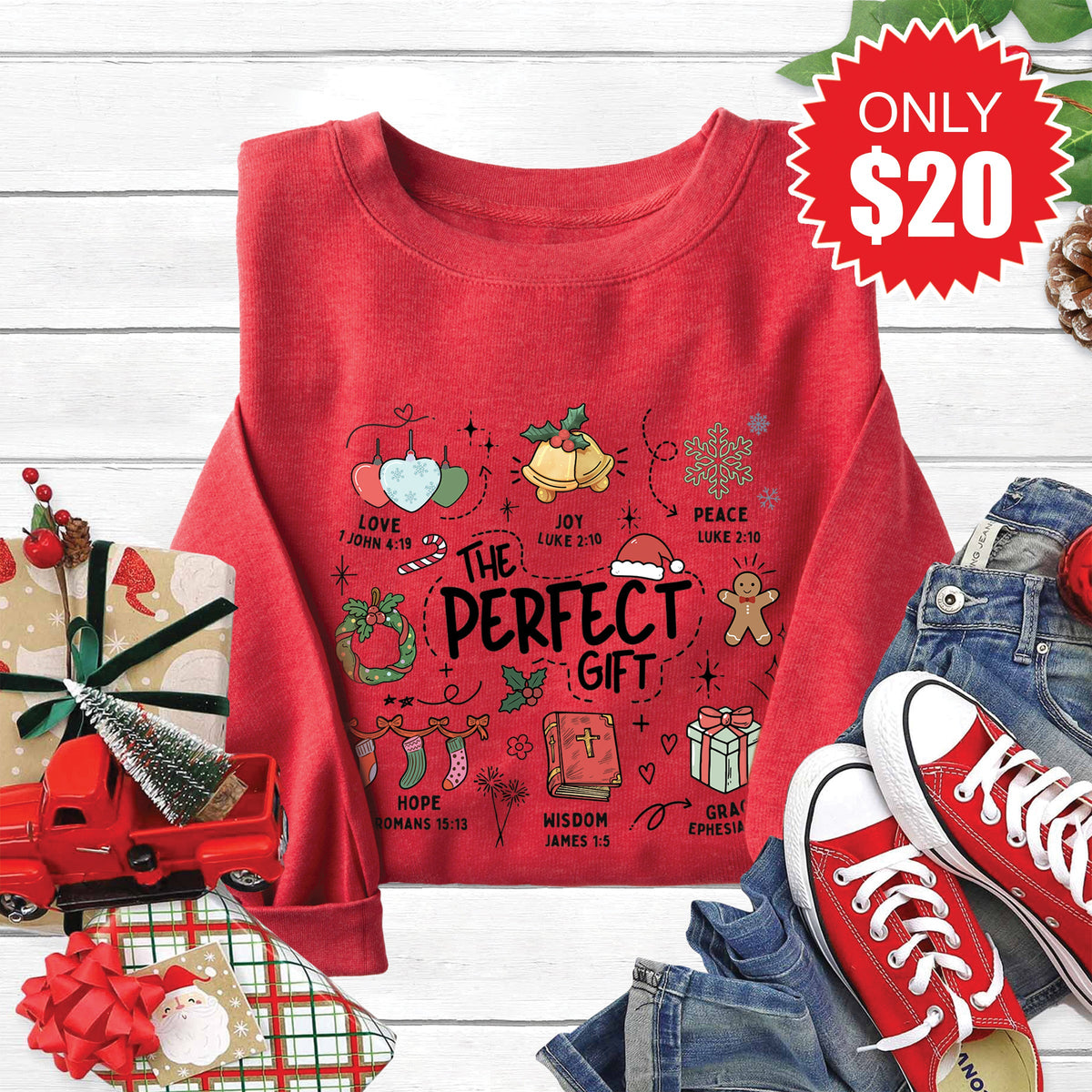 The Perfect Gift Sweatshirt - Heather Scarlet - 20 product image 1