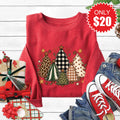 Christmas Trees Sweatshirt - Heather Scarlet - 20 product image 1